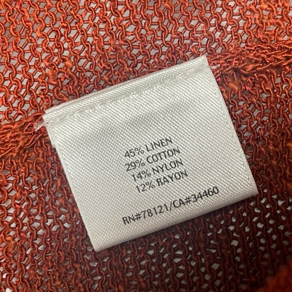 Eileen Fisher | Linen Blend Open Front Cardigan Sweater Lagenlook Contemporary - Picture 5 of 6